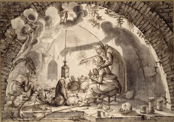 Eine Hexenküche, um 1600